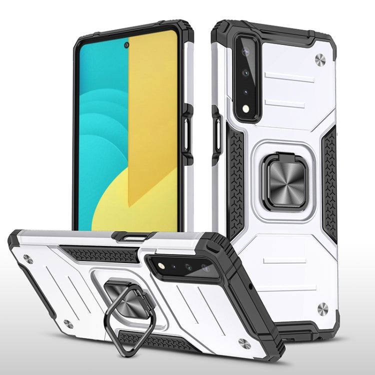 For LG Stylo 7 5G Magnetic Armor Shockproof TPU + PC Case with Metal Ring Holder