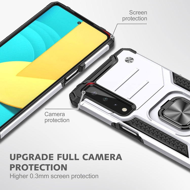 For LG Stylo 7 5G Magnetic Armor Shockproof TPU + PC Case with Metal Ring Holder