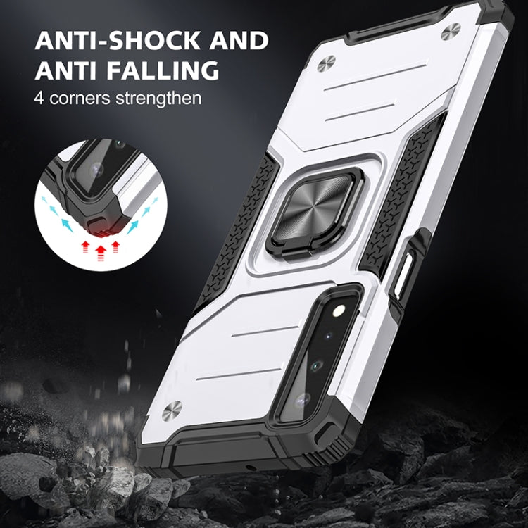 For LG Stylo 7 5G Magnetic Armor Shockproof TPU + PC Case with Metal Ring Holder