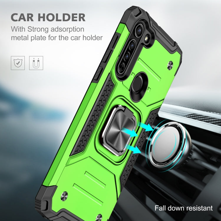 For Motorola Moto G8 Magnetic Armor Shockproof TPU + PC Case with Metal Ring Holder