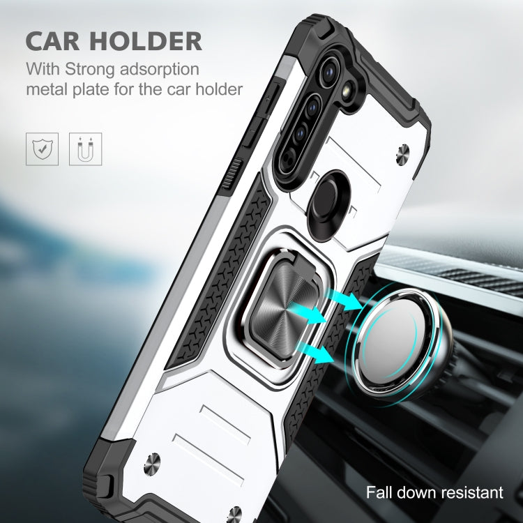 For Motorola Moto G8 Magnetic Armor Shockproof TPU + PC Case with Metal Ring Holder