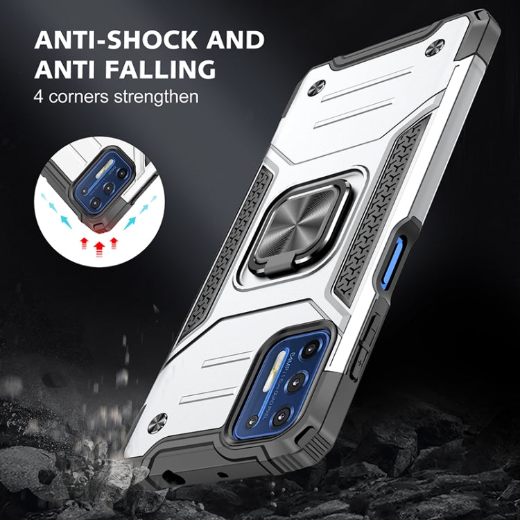 For Motorola Moto G9 Plus Magnetic Armor Shockproof TPU + PC Case with Metal Ring Holder