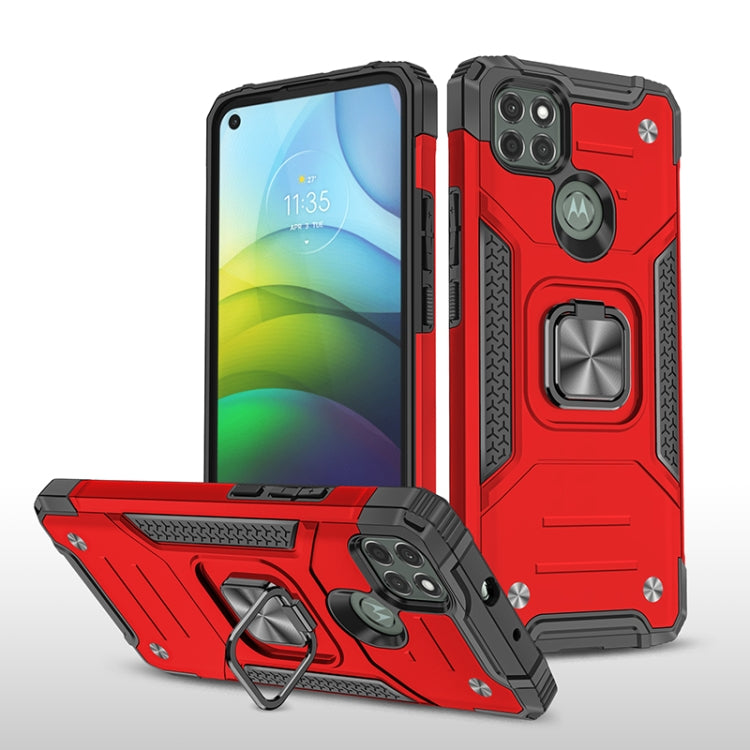 For Motorola Moto G9 Power Magnetic Armor Shockproof TPU + PC Case with Metal Ring Holder