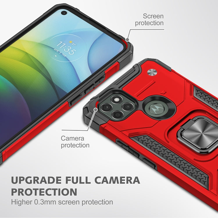 For Motorola Moto G9 Power Magnetic Armor Shockproof TPU + PC Case with Metal Ring Holder