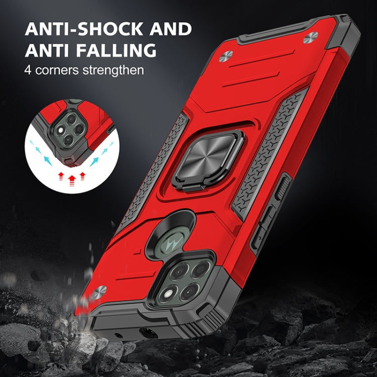For Motorola Moto G9 Power Magnetic Armor Shockproof TPU + PC Case with Metal Ring Holder