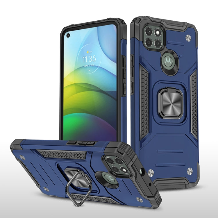 For Motorola Moto G9 Power Magnetic Armor Shockproof TPU + PC Case with Metal Ring Holder