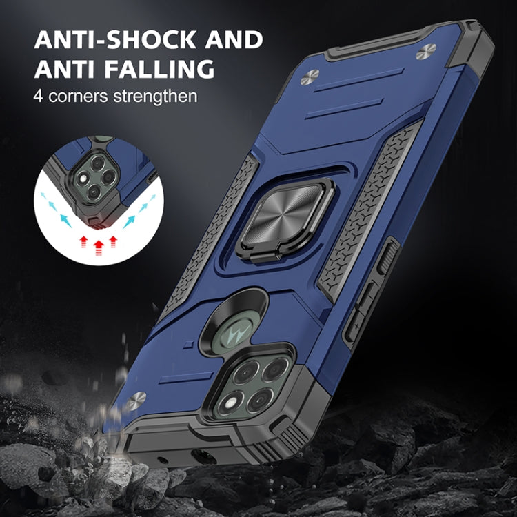 For Motorola Moto G9 Power Magnetic Armor Shockproof TPU + PC Case with Metal Ring Holder