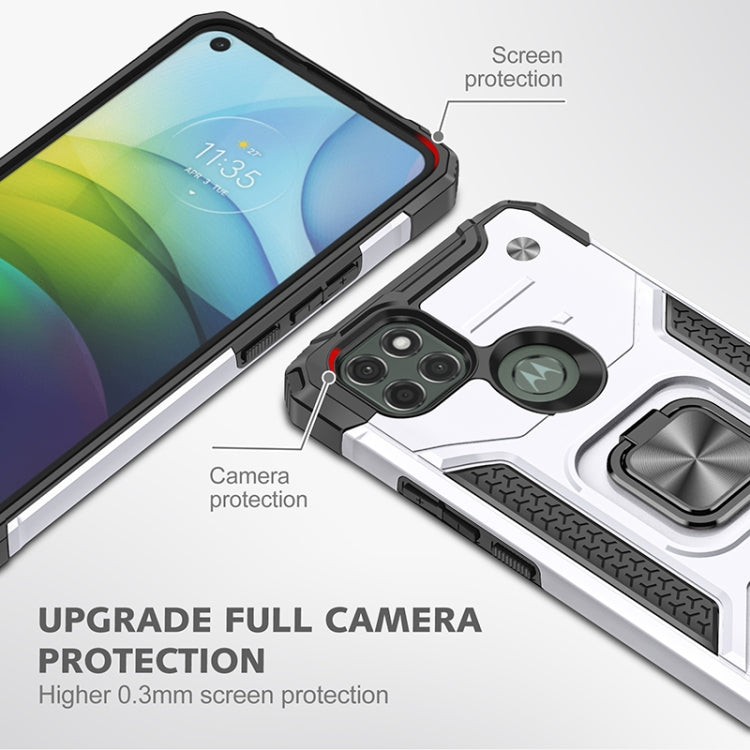 For Motorola Moto G9 Power Magnetic Armor Shockproof TPU + PC Case with Metal Ring Holder