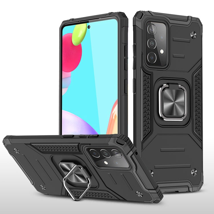For Samsung Galaxy A52 5G / 4G Magnetic Armor Shockproof TPU + PC Case with Metal Ring Holder