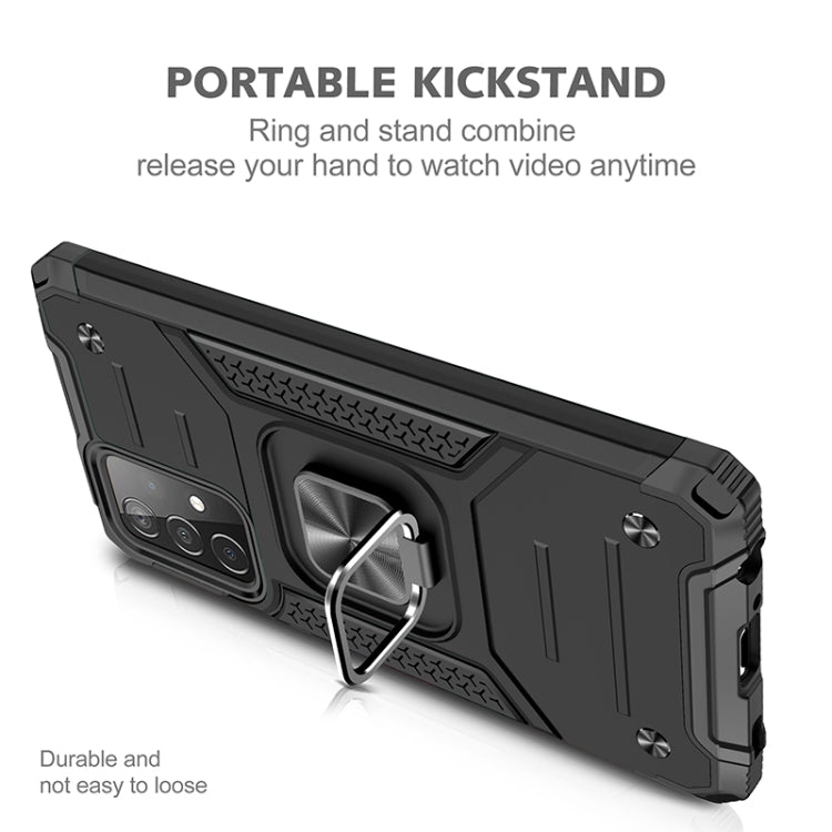 For Samsung Galaxy A52 5G / 4G Magnetic Armor Shockproof TPU + PC Case with Metal Ring Holder