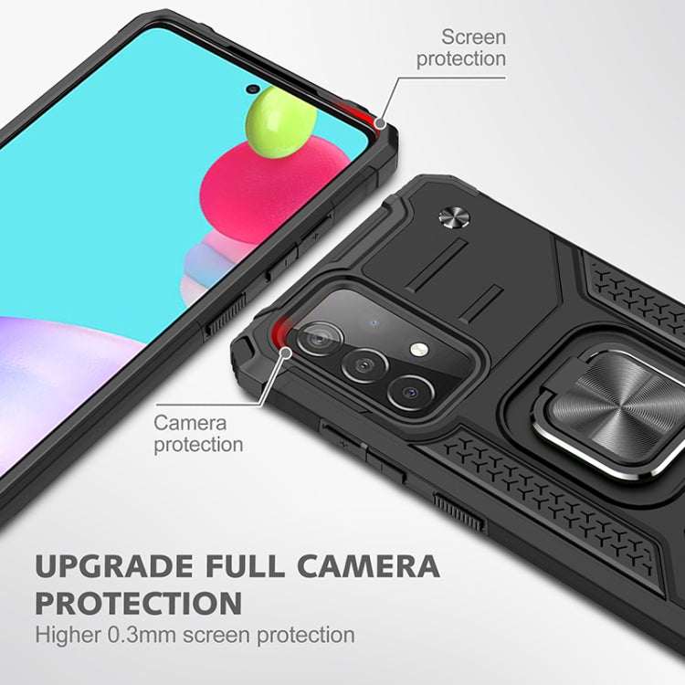 For Samsung Galaxy A52 5G / 4G Magnetic Armor Shockproof TPU + PC Case with Metal Ring Holder