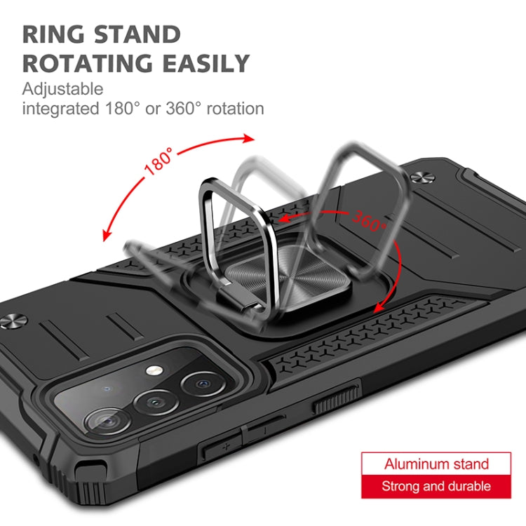 For Samsung Galaxy A52 5G / 4G Magnetic Armor Shockproof TPU + PC Case with Metal Ring Holder