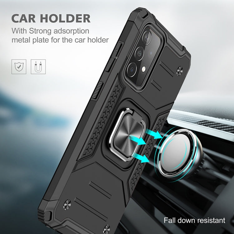 For Samsung Galaxy A52 5G / 4G Magnetic Armor Shockproof TPU + PC Case with Metal Ring Holder
