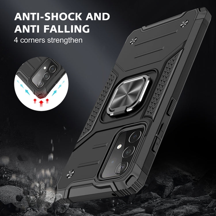 For Samsung Galaxy A52 5G / 4G Magnetic Armor Shockproof TPU + PC Case with Metal Ring Holder