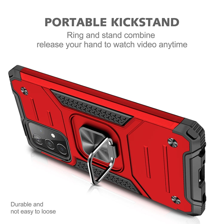For Samsung Galaxy A52 5G / 4G Magnetic Armor Shockproof TPU + PC Case with Metal Ring Holder