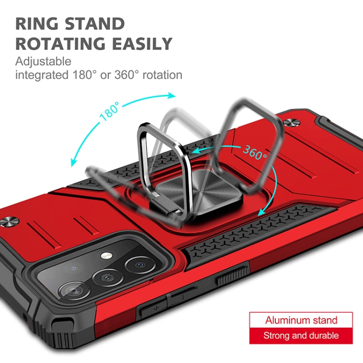 For Samsung Galaxy A52 5G / 4G Magnetic Armor Shockproof TPU + PC Case with Metal Ring Holder