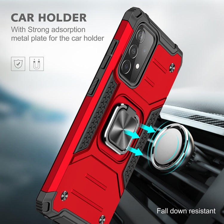For Samsung Galaxy A52 5G / 4G Magnetic Armor Shockproof TPU + PC Case with Metal Ring Holder