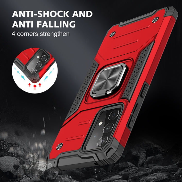 For Samsung Galaxy A52 5G / 4G Magnetic Armor Shockproof TPU + PC Case with Metal Ring Holder
