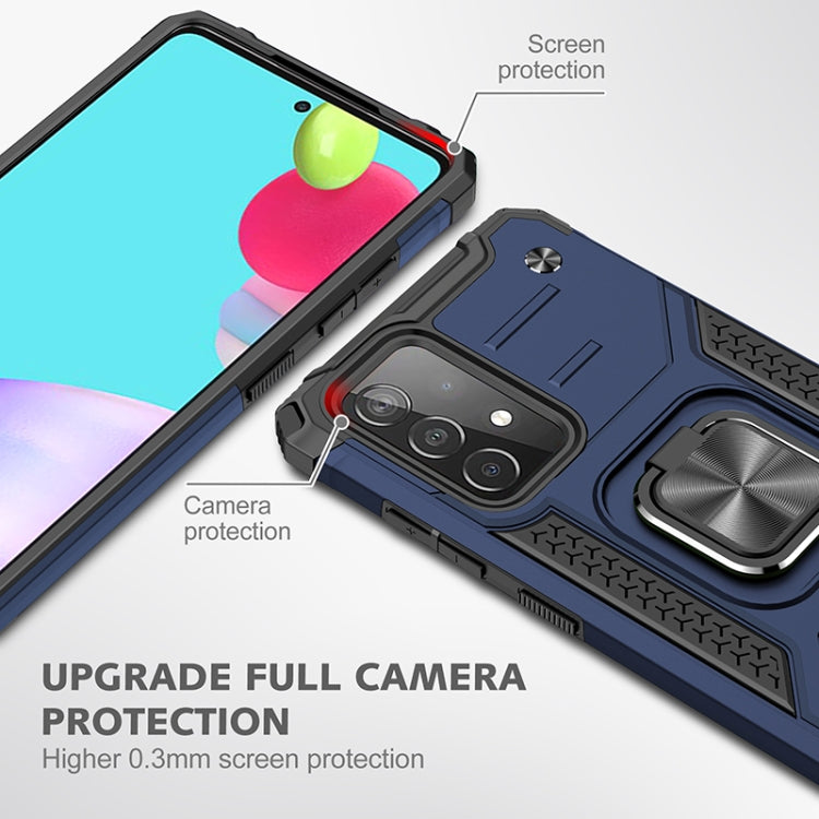 For Samsung Galaxy A52 5G / 4G Magnetic Armor Shockproof TPU + PC Case with Metal Ring Holder