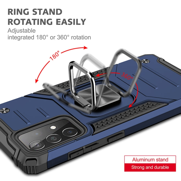 For Samsung Galaxy A52 5G / 4G Magnetic Armor Shockproof TPU + PC Case with Metal Ring Holder