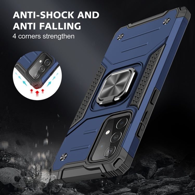 For Samsung Galaxy A52 5G / 4G Magnetic Armor Shockproof TPU + PC Case with Metal Ring Holder