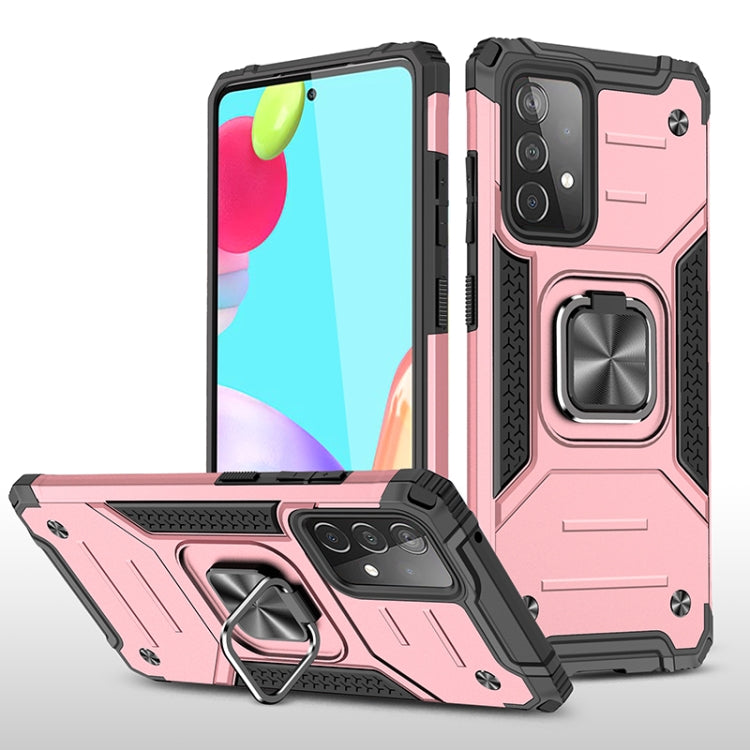 For Samsung Galaxy A52 5G / 4G Magnetic Armor Shockproof TPU + PC Case with Metal Ring Holder