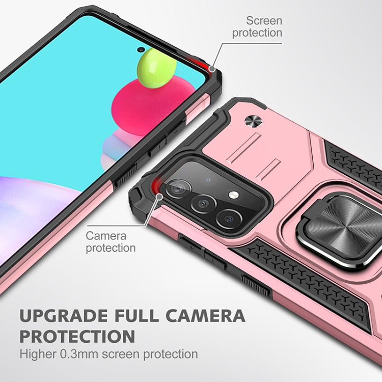 For Samsung Galaxy A52 5G / 4G Magnetic Armor Shockproof TPU + PC Case with Metal Ring Holder