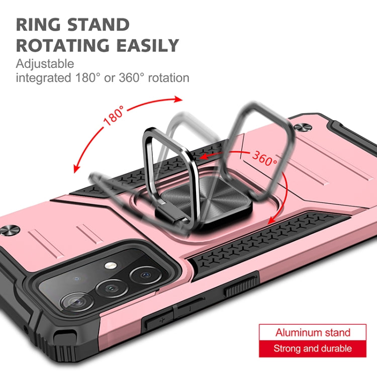 For Samsung Galaxy A52 5G / 4G Magnetic Armor Shockproof TPU + PC Case with Metal Ring Holder