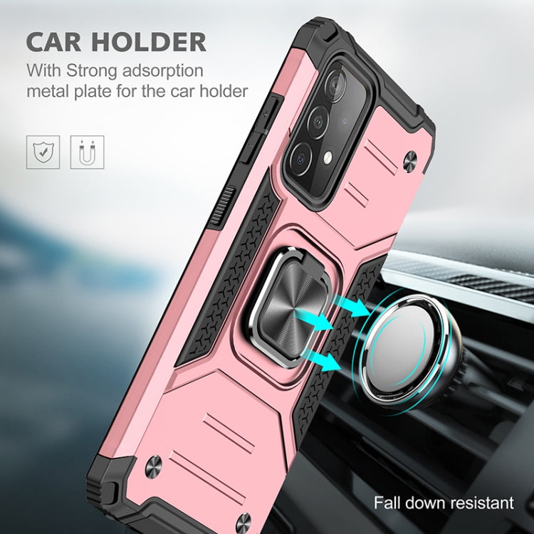 For Samsung Galaxy A52 5G / 4G Magnetic Armor Shockproof TPU + PC Case with Metal Ring Holder