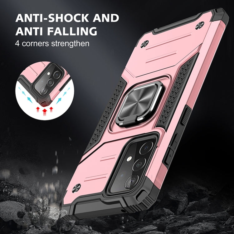 For Samsung Galaxy A52 5G / 4G Magnetic Armor Shockproof TPU + PC Case with Metal Ring Holder