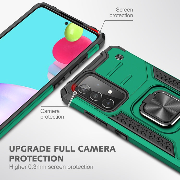For Samsung Galaxy A52 5G / 4G Magnetic Armor Shockproof TPU + PC Case with Metal Ring Holder