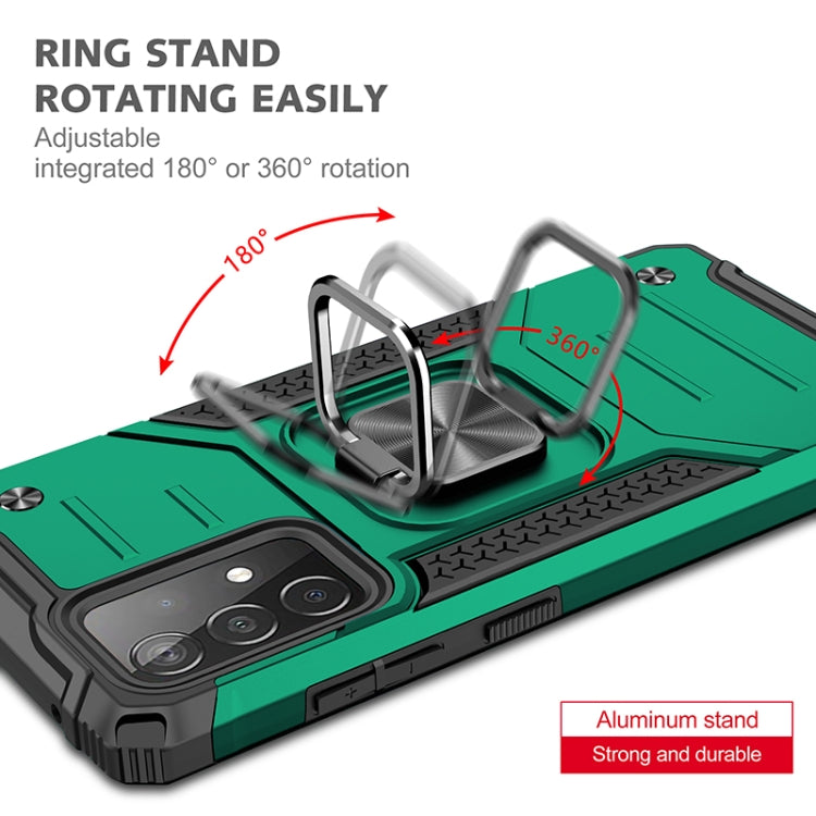 For Samsung Galaxy A52 5G / 4G Magnetic Armor Shockproof TPU + PC Case with Metal Ring Holder