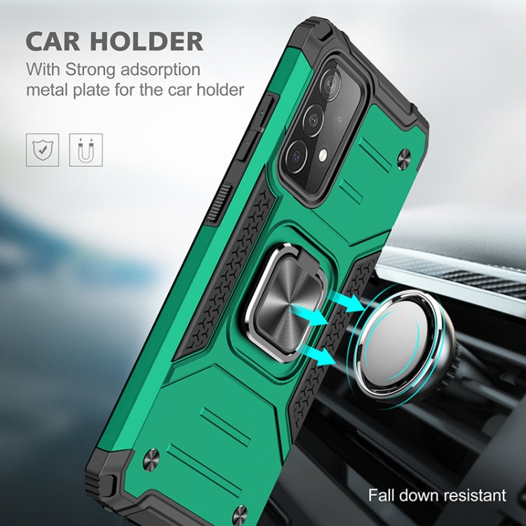 For Samsung Galaxy A52 5G / 4G Magnetic Armor Shockproof TPU + PC Case with Metal Ring Holder