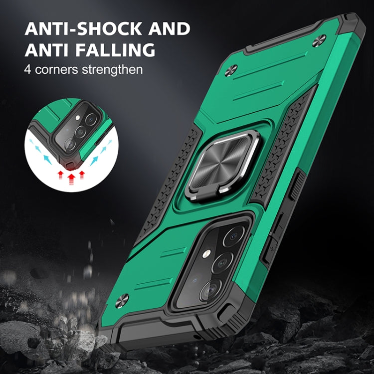 For Samsung Galaxy A52 5G / 4G Magnetic Armor Shockproof TPU + PC Case with Metal Ring Holder