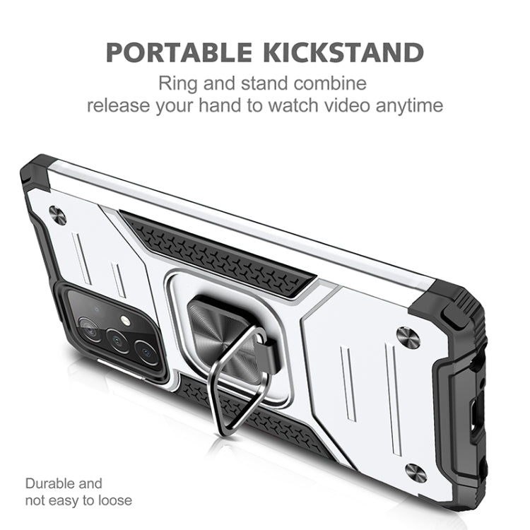For Samsung Galaxy A52 5G / 4G Magnetic Armor Shockproof TPU + PC Case with Metal Ring Holder
