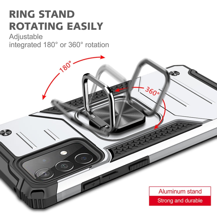 For Samsung Galaxy A52 5G / 4G Magnetic Armor Shockproof TPU + PC Case with Metal Ring Holder