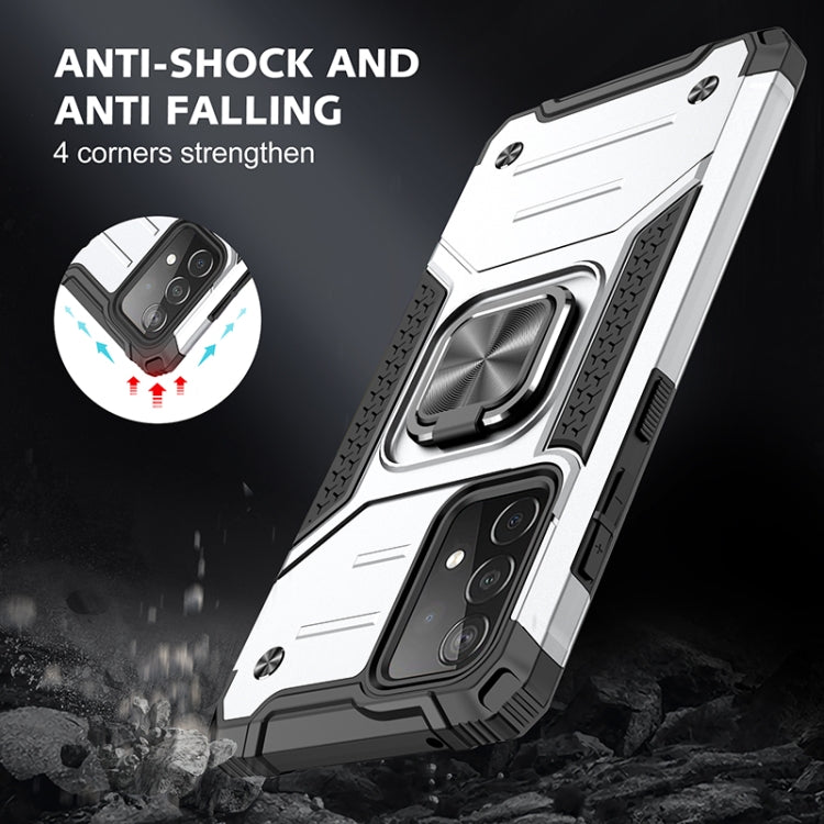 For Samsung Galaxy A52 5G / 4G Magnetic Armor Shockproof TPU + PC Case with Metal Ring Holder