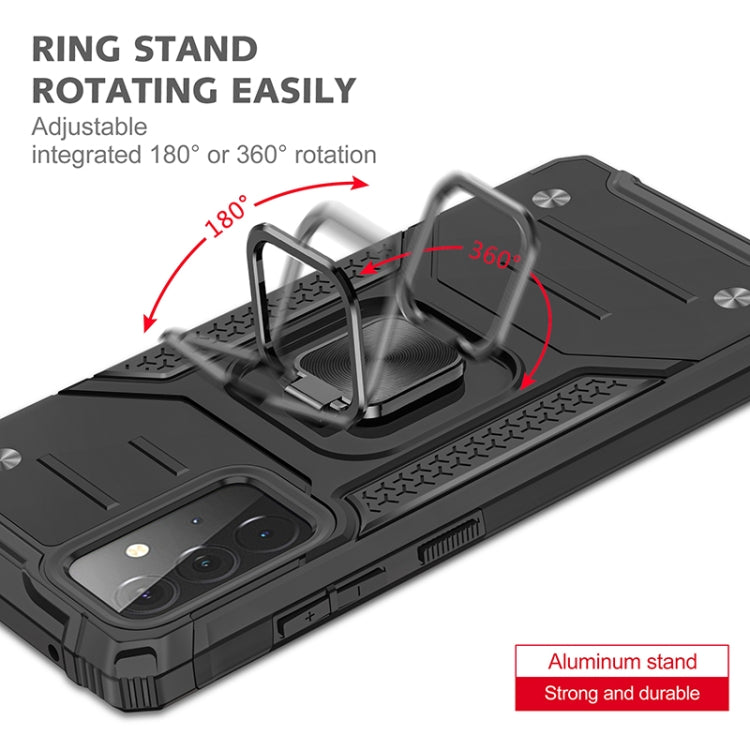 For Samsung Galaxy A72 5G / 4G Magnetic Armor Shockproof TPU + PC Case with Metal Ring Holder
