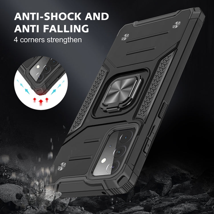 For Samsung Galaxy A72 5G / 4G Magnetic Armor Shockproof TPU + PC Case with Metal Ring Holder
