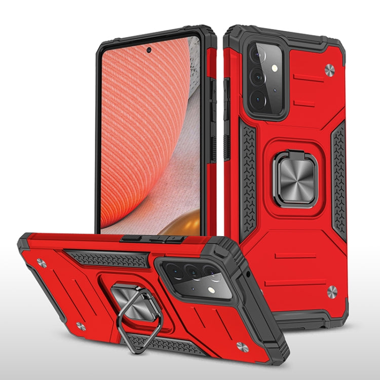 For Samsung Galaxy A72 5G / 4G Magnetic Armor Shockproof TPU + PC Case with Metal Ring Holder