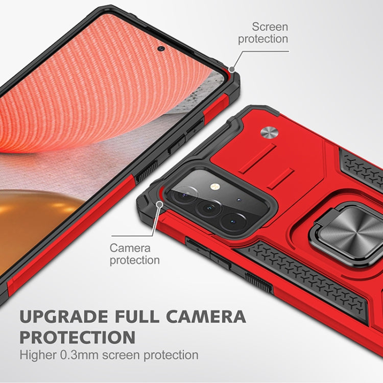 For Samsung Galaxy A72 5G / 4G Magnetic Armor Shockproof TPU + PC Case with Metal Ring Holder