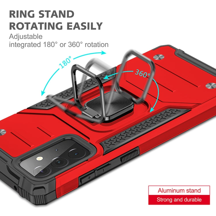For Samsung Galaxy A72 5G / 4G Magnetic Armor Shockproof TPU + PC Case with Metal Ring Holder