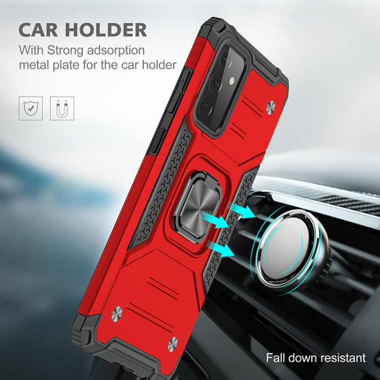 For Samsung Galaxy A72 5G / 4G Magnetic Armor Shockproof TPU + PC Case with Metal Ring Holder