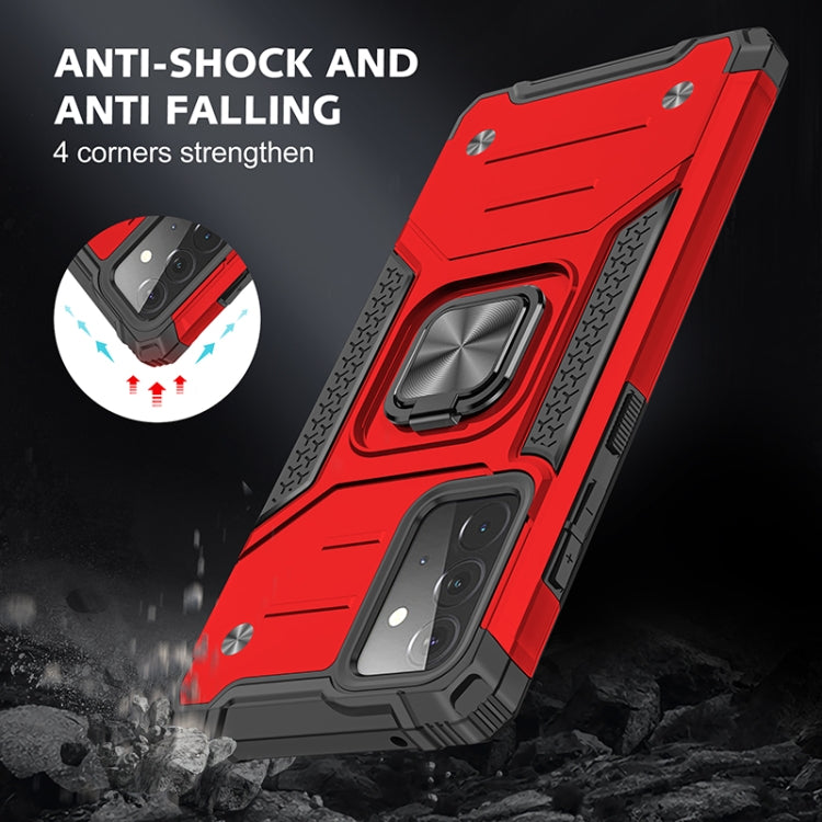 For Samsung Galaxy A72 5G / 4G Magnetic Armor Shockproof TPU + PC Case with Metal Ring Holder