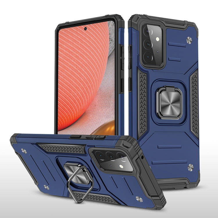 For Samsung Galaxy A72 5G / 4G Magnetic Armor Shockproof TPU + PC Case with Metal Ring Holder