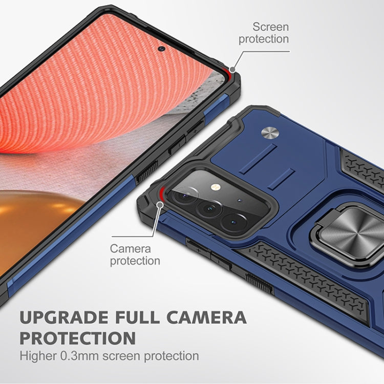 For Samsung Galaxy A72 5G / 4G Magnetic Armor Shockproof TPU + PC Case with Metal Ring Holder