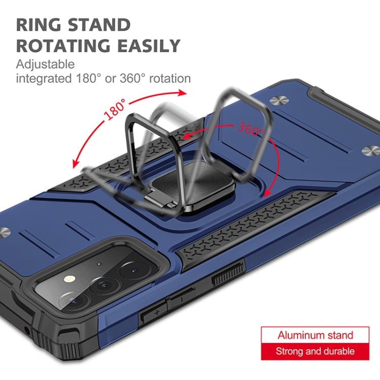 For Samsung Galaxy A72 5G / 4G Magnetic Armor Shockproof TPU + PC Case with Metal Ring Holder