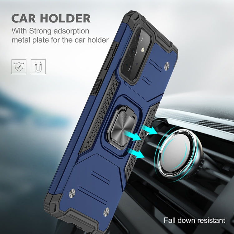 For Samsung Galaxy A72 5G / 4G Magnetic Armor Shockproof TPU + PC Case with Metal Ring Holder