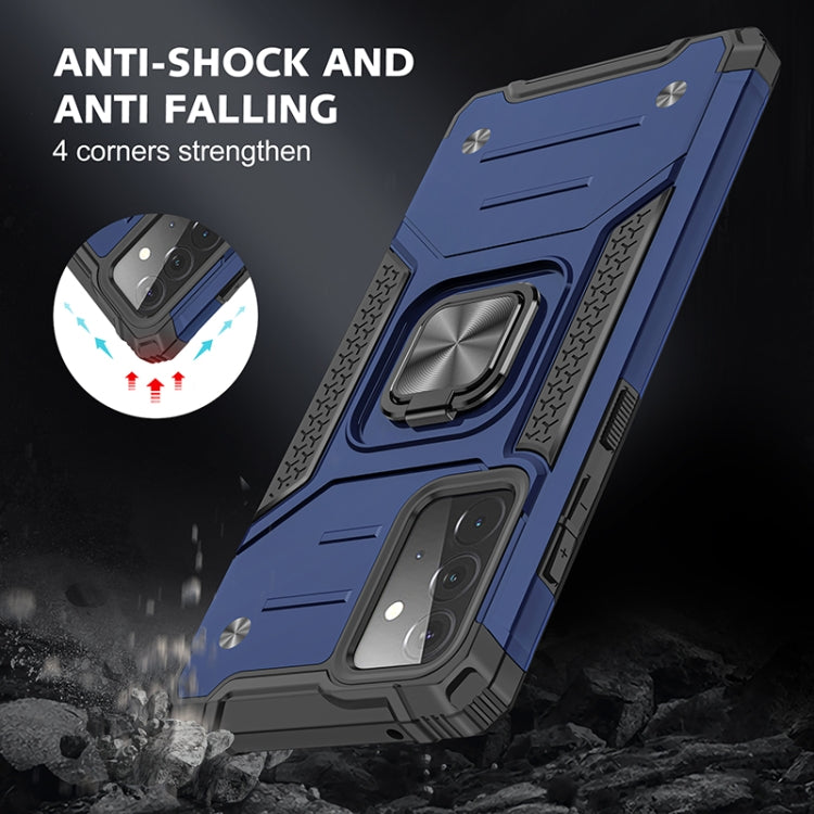 For Samsung Galaxy A72 5G / 4G Magnetic Armor Shockproof TPU + PC Case with Metal Ring Holder