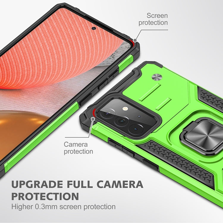 For Samsung Galaxy A72 5G / 4G Magnetic Armor Shockproof TPU + PC Case with Metal Ring Holder